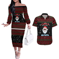 I Love It When You Call Me Big Poppa Christmas Christmas Couples Matching Off The Shoulder Long Sleeve Dress and Hawaiian Shirt Xmas Holiday Patterns - Wonder Print Shop