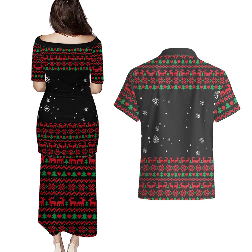 I Love It When You Call Me Big Poppa Christmas Christmas Couples Matching Puletasi and Hawaiian Shirt Xmas Holiday Patterns - Wonder Print Shop
