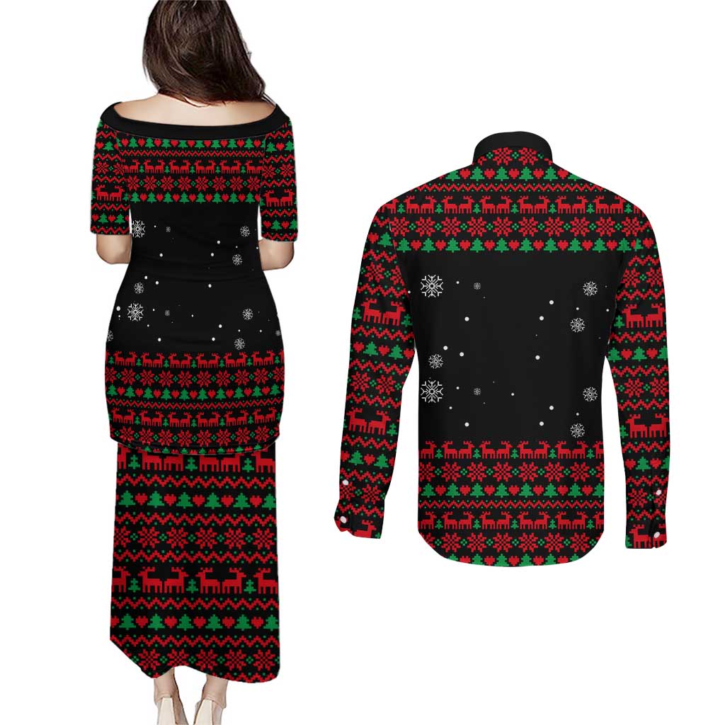 I Love It When You Call Me Big Poppa Christmas Christmas Couples Matching Puletasi and Long Sleeve Button Shirt Xmas Holiday Patterns - Wonder Print Shop
