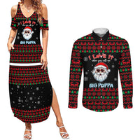 I Love It When You Call Me Big Poppa Christmas Christmas Couples Matching Summer Maxi Dress and Long Sleeve Button Shirt Xmas Holiday Patterns - Wonder Print Shop