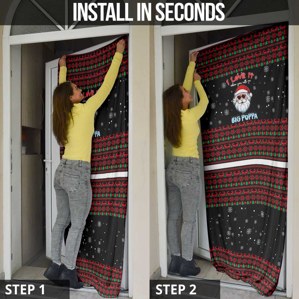 I Love It When You Call Me Big Poppa Christmas Christmas Door Cover Xmas Holiday Patterns - Wonder Print Shop