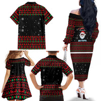 I Love It When You Call Me Big Poppa Christmas Christmas Family Matching Off The Shoulder Long Sleeve Dress and Hawaiian Shirt Xmas Holiday Patterns - Wonder Print Shop