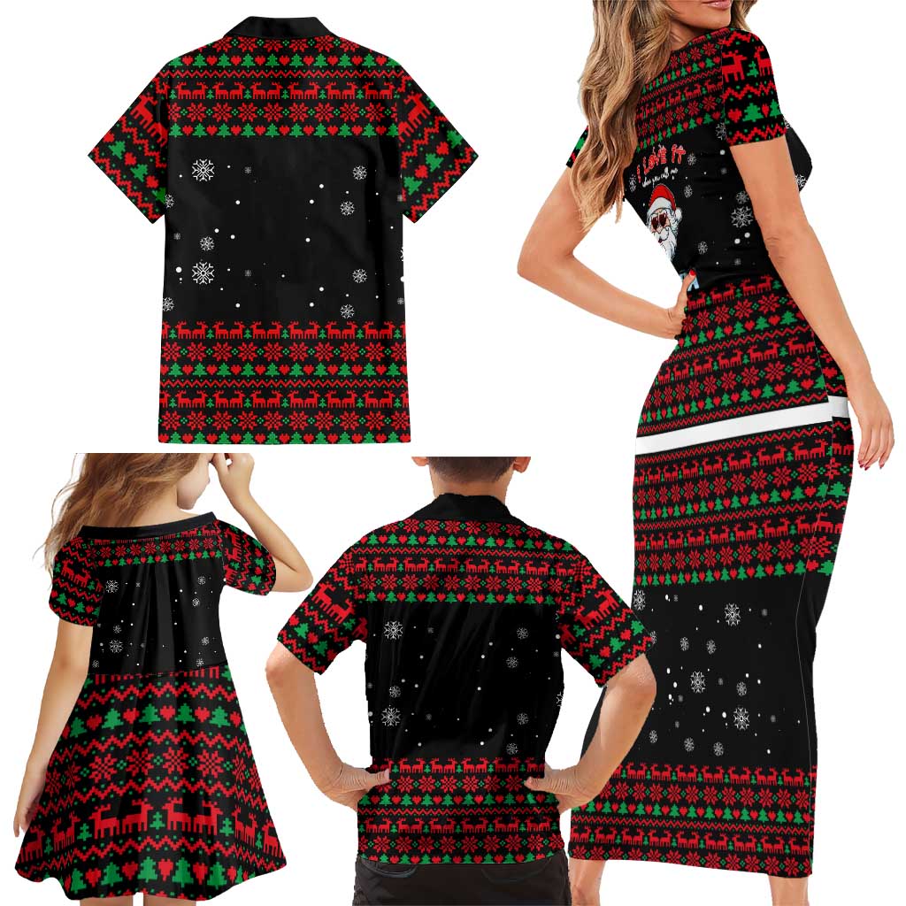 I Love It When You Call Me Big Poppa Christmas Christmas Family Matching Short Sleeve Bodycon Dress and Hawaiian Shirt Xmas Holiday Patterns - Wonder Print Shop
