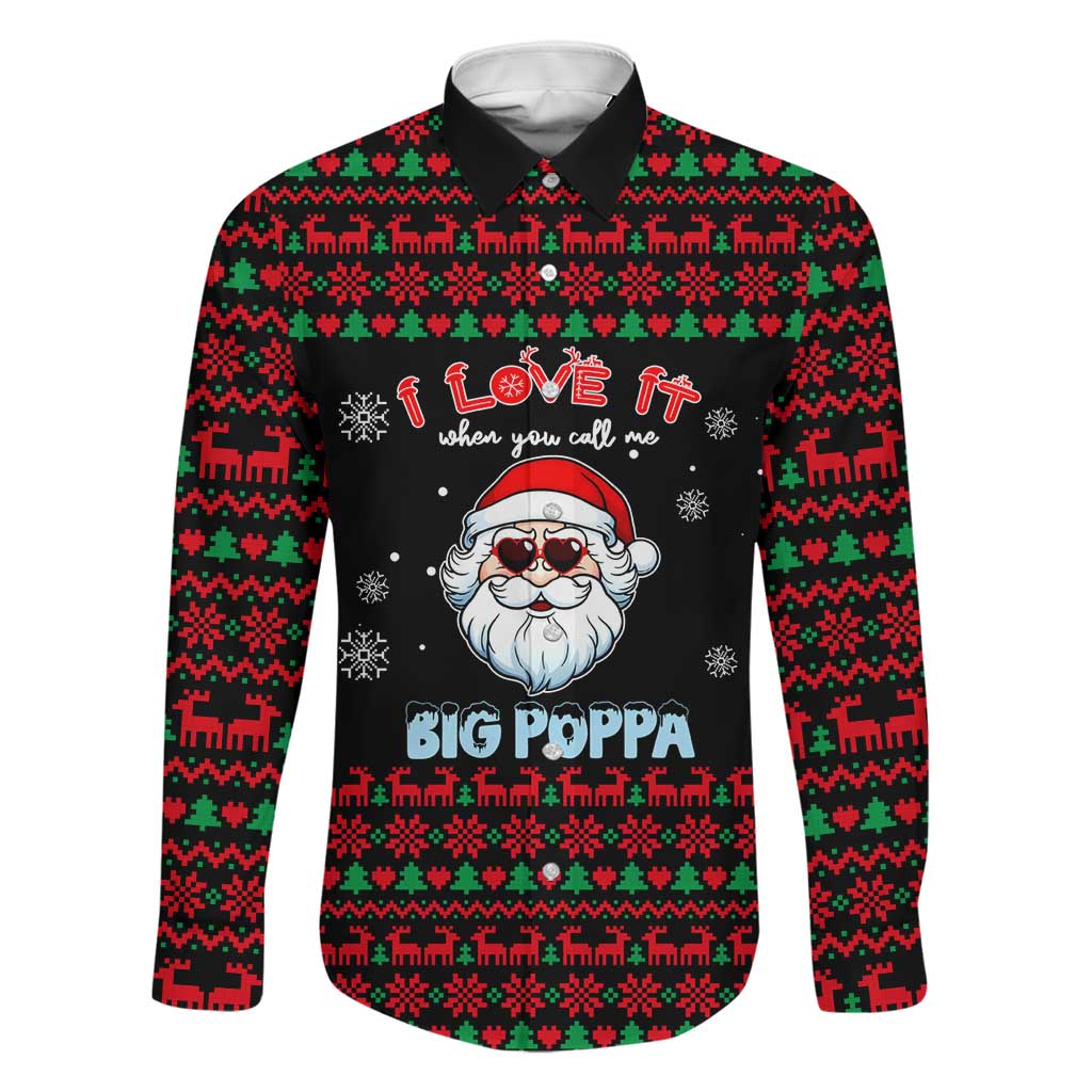 I Love It When You Call Me Big Poppa Christmas Christmas Family Matching Short Sleeve Bodycon Dress and Hawaiian Shirt Xmas Holiday Patterns - Wonder Print Shop
