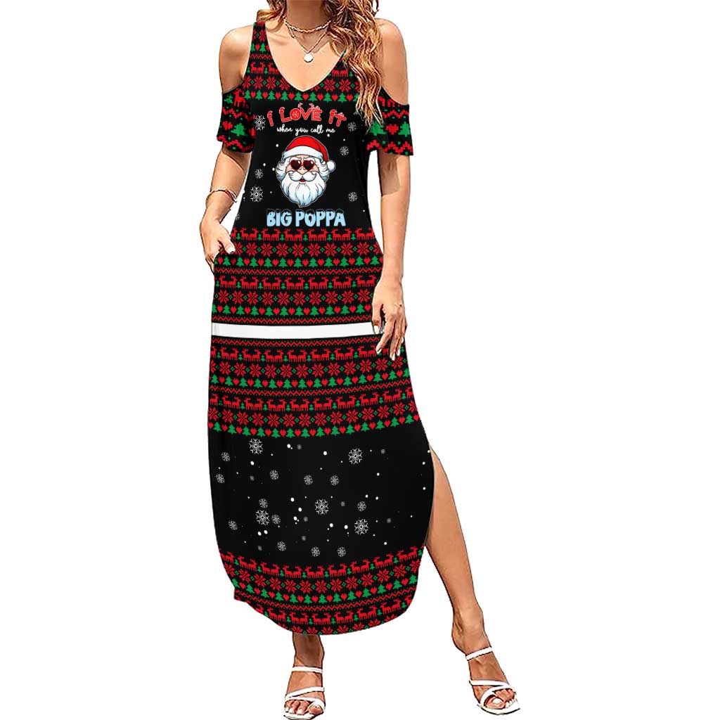 I Love It When You Call Me Big Poppa Christmas Christmas Family Matching Summer Maxi Dress and Hawaiian Shirt Xmas Holiday Patterns - Wonder Print Shop