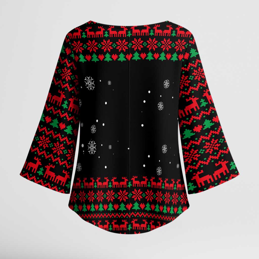 I Love It When You Call Me Big Poppa Christmas Christmas Kimono Sleeve Blouse Xmas Holiday Patterns - Wonder Print Shop