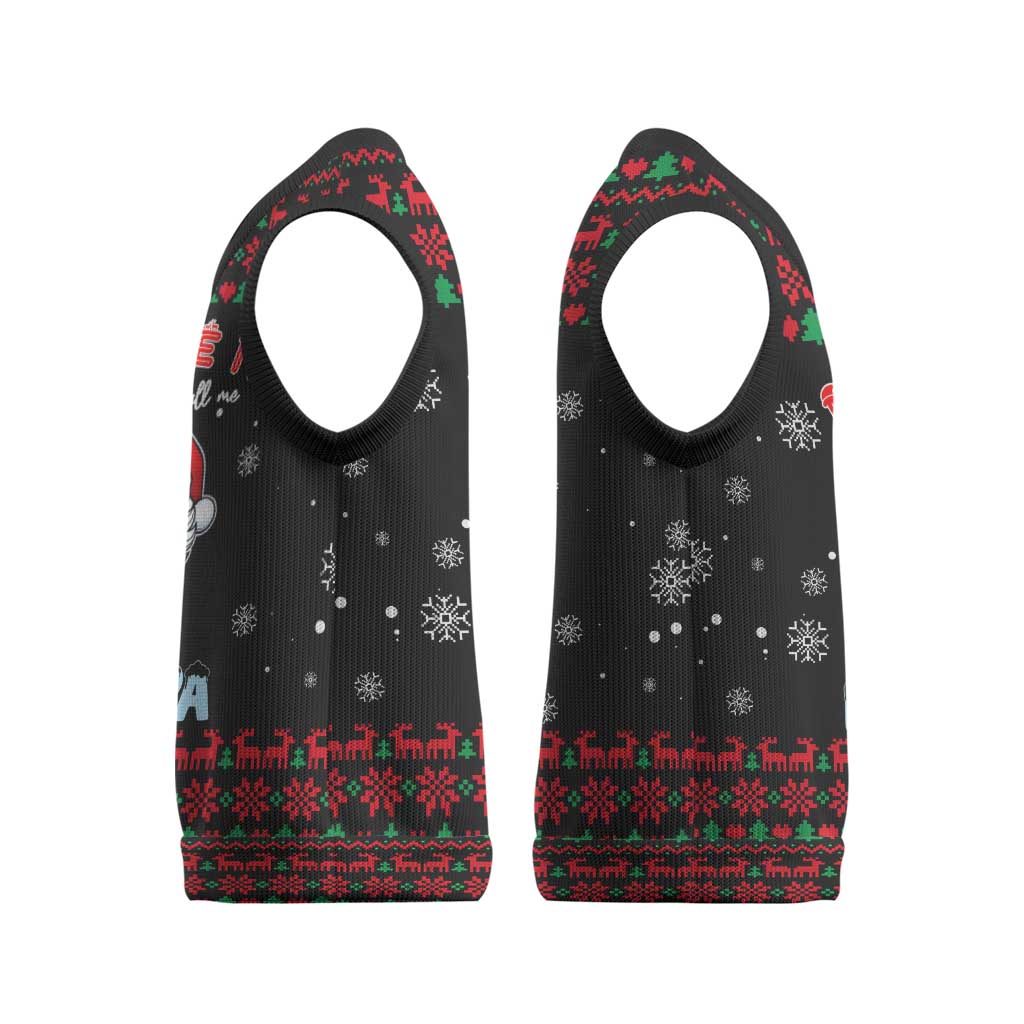 I Love It When You Call Me Big Poppa Christmas Christmas Knitted V-Neck Vest Xmas Holiday Patterns - Wonder Print Shop