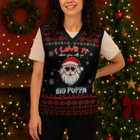I Love It When You Call Me Big Poppa Christmas Christmas Knitted V-Neck Vest Xmas Holiday Patterns - Wonder Print Shop