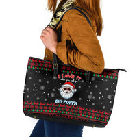 I Love It When You Call Me Big Poppa Christmas Christmas Leather Tote Bag Xmas Holiday Patterns - Wonder Print Shop