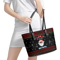 I Love It When You Call Me Big Poppa Christmas Christmas Leather Tote Bag Xmas Holiday Patterns - Wonder Print Shop