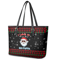 I Love It When You Call Me Big Poppa Christmas Christmas Leather Tote Bag Xmas Holiday Patterns - Wonder Print Shop
