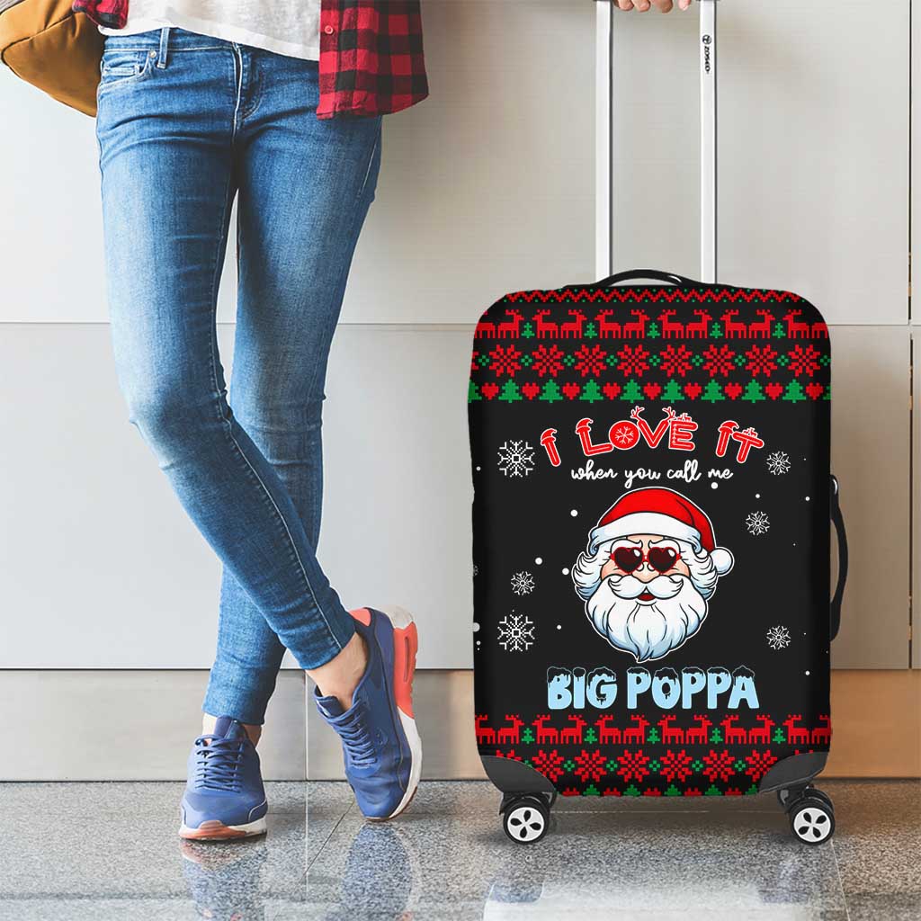 I Love It When You Call Me Big Poppa Christmas Christmas Luggage Cover Xmas Holiday Patterns - Wonder Print Shop