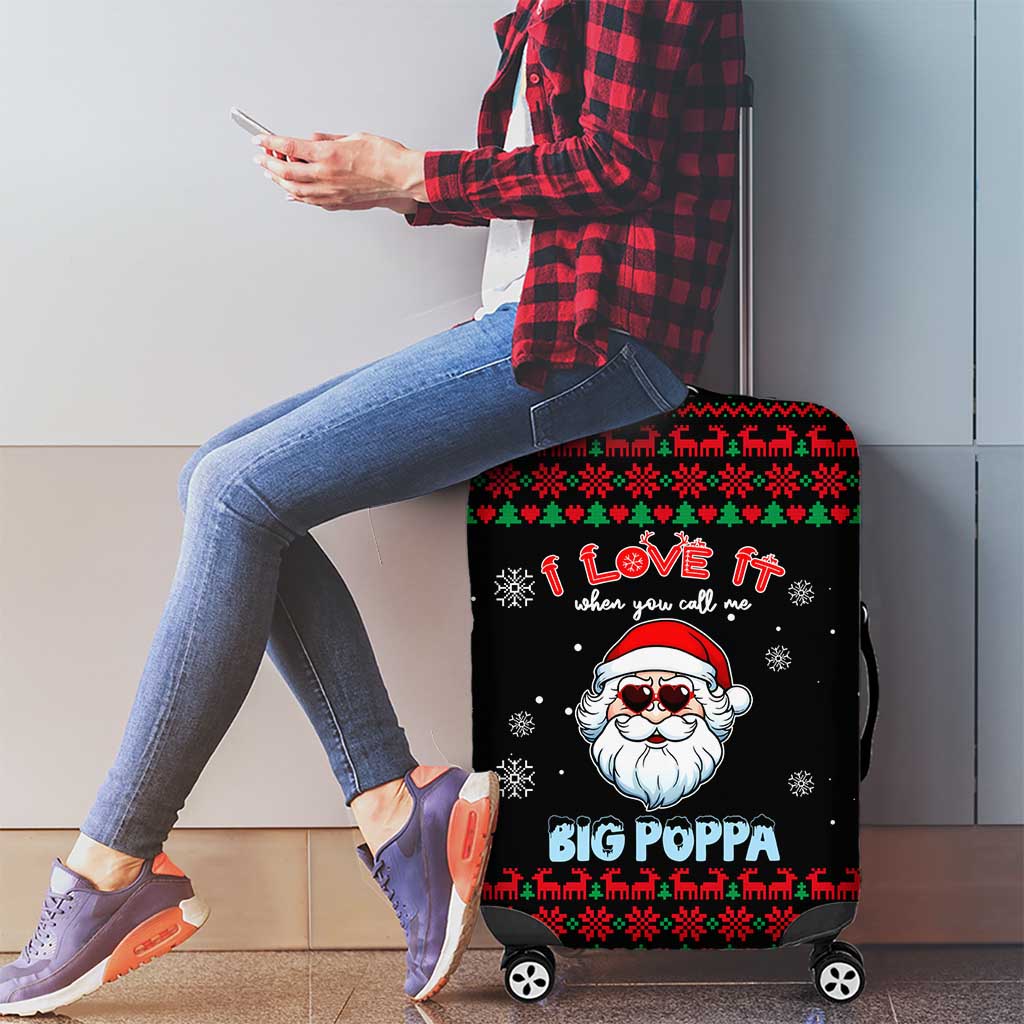 I Love It When You Call Me Big Poppa Christmas Christmas Luggage Cover Xmas Holiday Patterns - Wonder Print Shop
