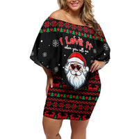 I Love It When You Call Me Big Poppa Christmas Christmas Off Shoulder Short Dress Xmas Holiday Patterns - Wonder Print Shop