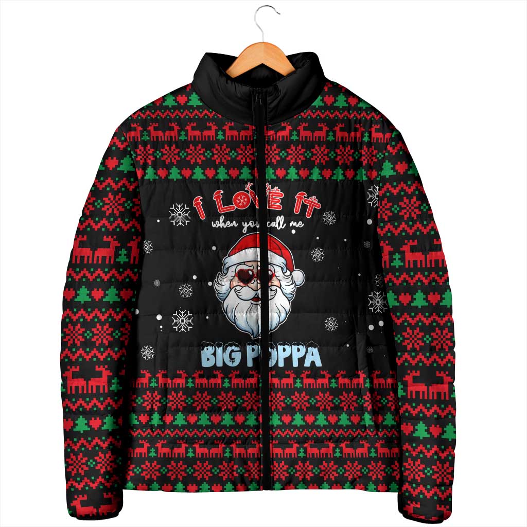 I Love It When You Call Me Big Poppa Christmas Christmas Padded Jacket Xmas Holiday Patterns - Wonder Print Shop