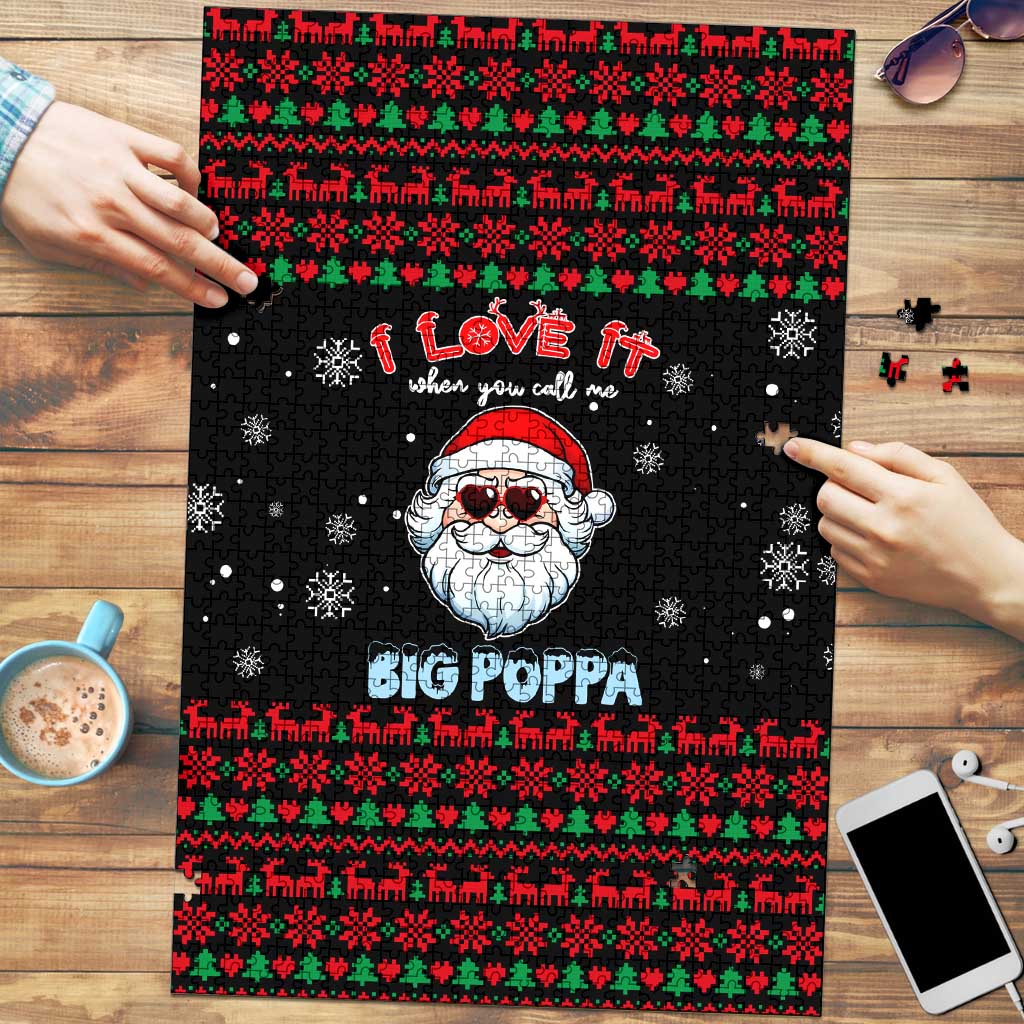 I Love It When You Call Me Big Poppa Christmas Christmas Puzzle Xmas Holiday Patterns - Wonder Print Shop