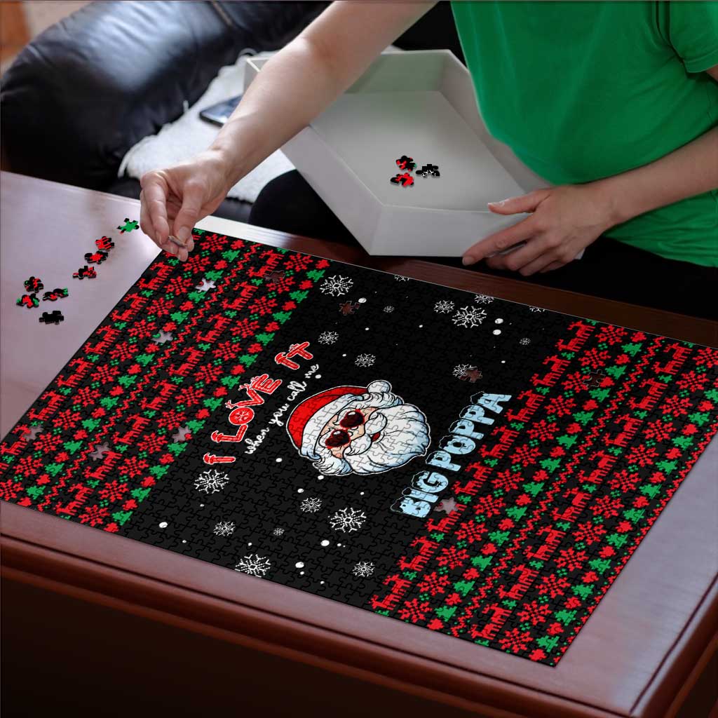 I Love It When You Call Me Big Poppa Christmas Christmas Puzzle Xmas Holiday Patterns - Wonder Print Shop