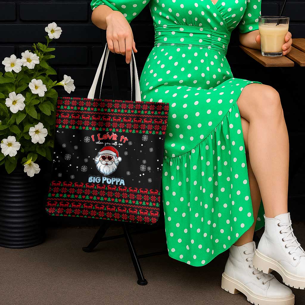 I Love It When You Call Me Big Poppa Christmas Christmas Tote Bag Xmas Holiday Patterns - Wonder Print Shop