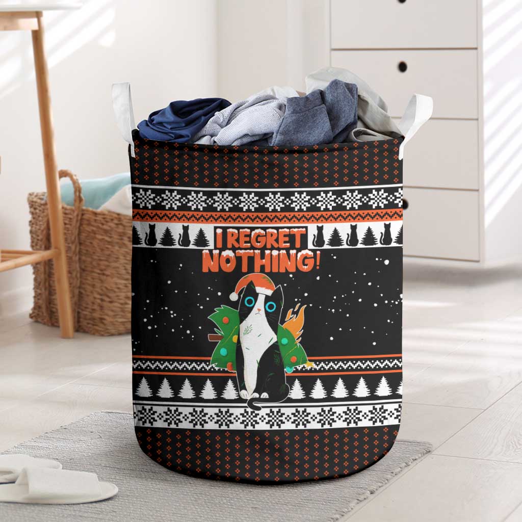 I Regret Nothing Cat Christmas Christmas Laundry Basket Xmas Holiday Patterns - Wonder Print Shop