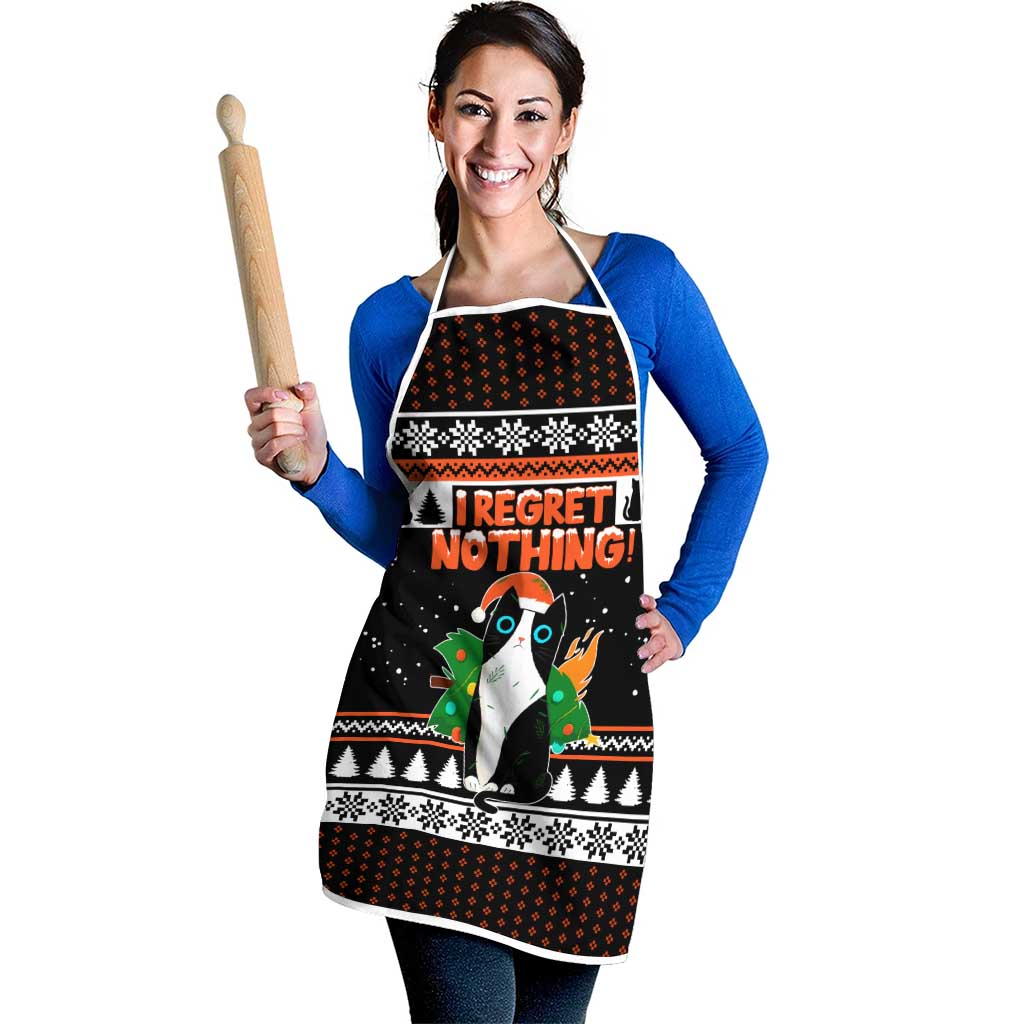 I Regret Nothing Cat Christmas Christmas Apron Xmas Holiday Patterns - Wonder Print Shop