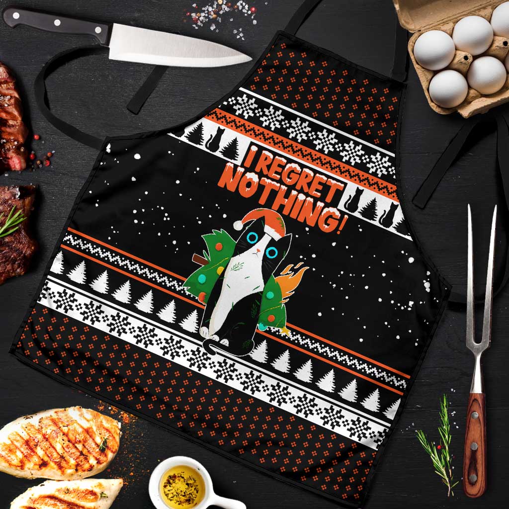 I Regret Nothing Cat Christmas Christmas Apron Xmas Holiday Patterns - Wonder Print Shop