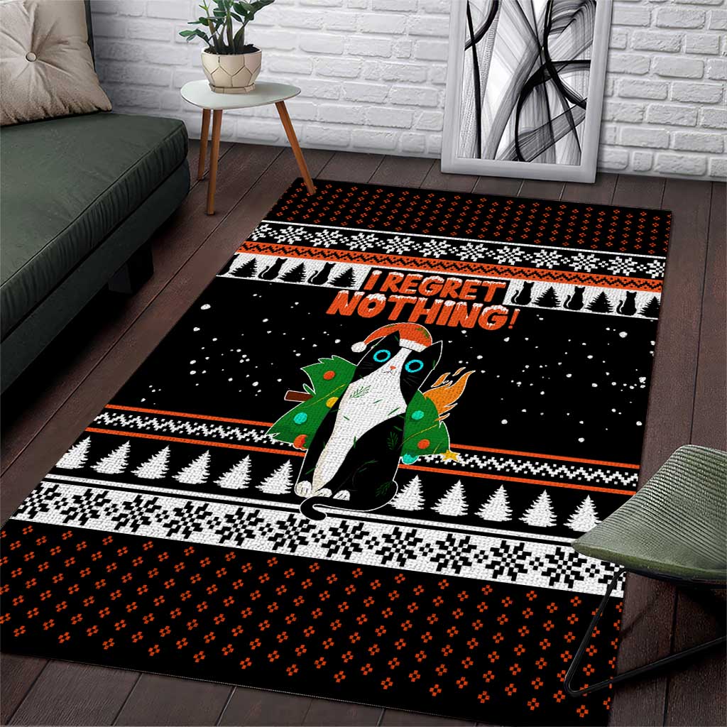 I Regret Nothing Cat Christmas Christmas Area Rug Xmas Holiday Patterns - Wonder Print Shop