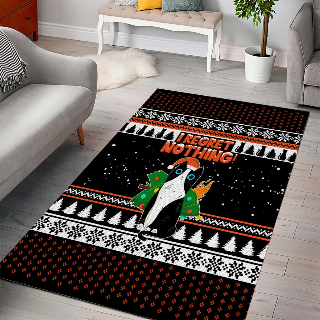I Regret Nothing Cat Christmas Christmas Area Rug Xmas Holiday Patterns - Wonder Print Shop