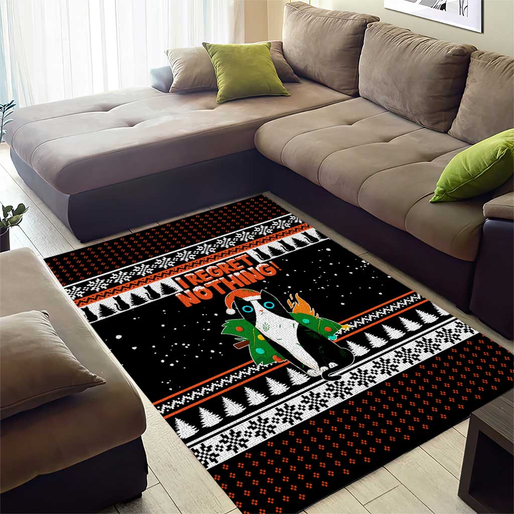 I Regret Nothing Cat Christmas Christmas Area Rug Xmas Holiday Patterns - Wonder Print Shop