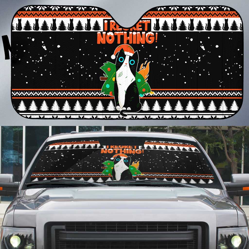 I Regret Nothing Cat Christmas Christmas Auto Sun Shade Xmas Holiday Patterns - Wonder Print Shop