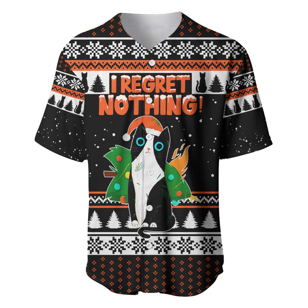 I Regret Nothing Cat Christmas Christmas Baseball Jersey Xmas Holiday Patterns - Wonder Print Shop