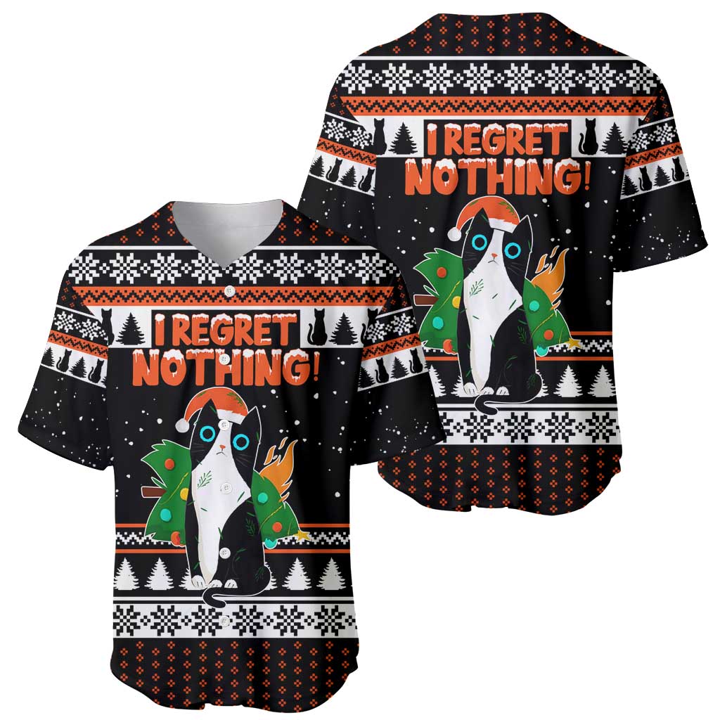 I Regret Nothing Cat Christmas Christmas Baseball Jersey Xmas Holiday Patterns - Wonder Print Shop
