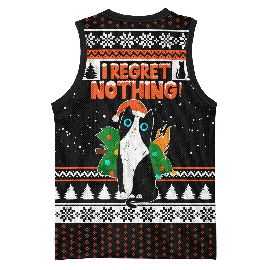 I Regret Nothing Cat Christmas Christmas Basketball Jersey Xmas Holiday Patterns - Wonder Print Shop