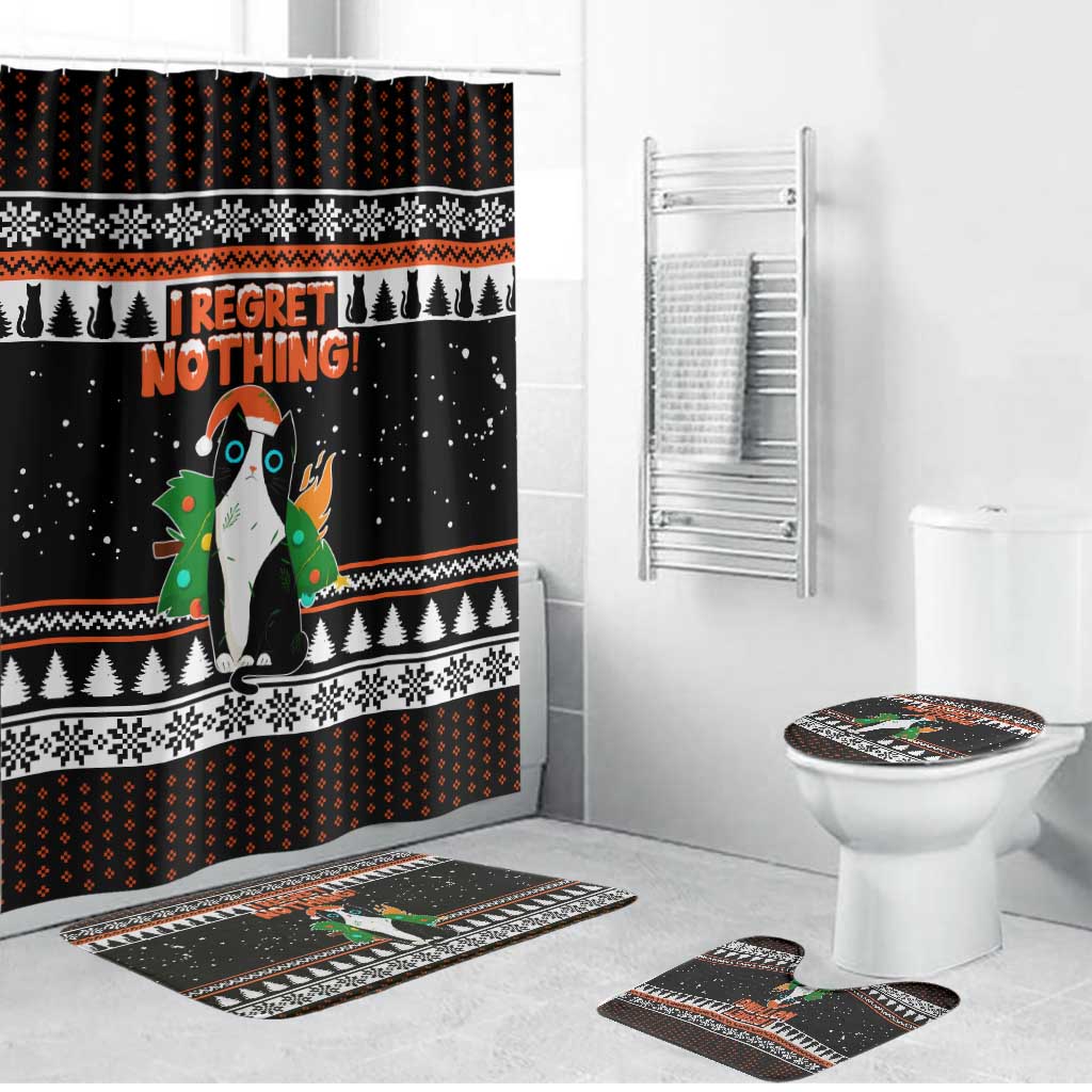 I Regret Nothing Cat Christmas Christmas Bathroom Set Xmas Holiday Patterns - Wonder Print Shop