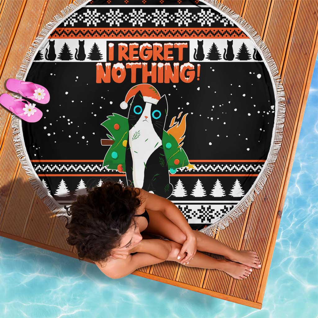 I Regret Nothing Cat Christmas Christmas Beach Blanket Xmas Holiday Patterns - Wonder Print Shop