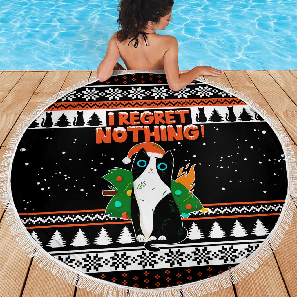 I Regret Nothing Cat Christmas Christmas Beach Blanket Xmas Holiday Patterns - Wonder Print Shop