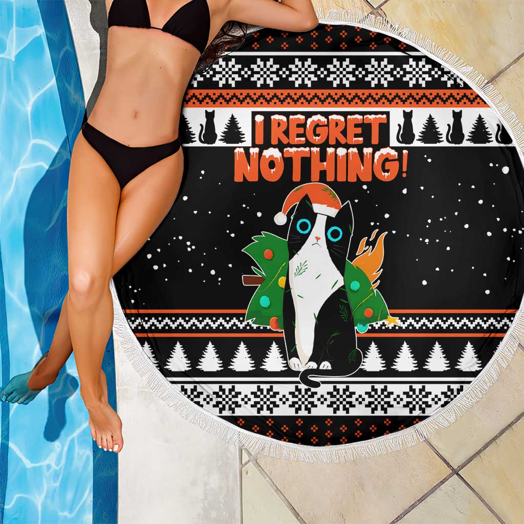 I Regret Nothing Cat Christmas Christmas Beach Blanket Xmas Holiday Patterns - Wonder Print Shop