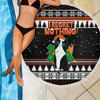 I Regret Nothing Cat Christmas Christmas Beach Blanket Xmas Holiday Patterns - Wonder Print Shop