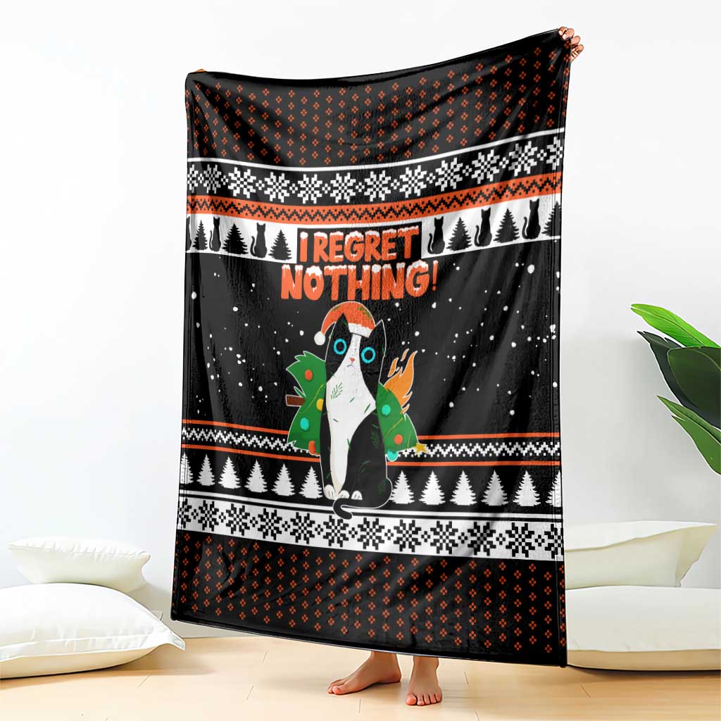 I Regret Nothing Cat Christmas Christmas Blanket Xmas Holiday Patterns - Wonder Print Shop