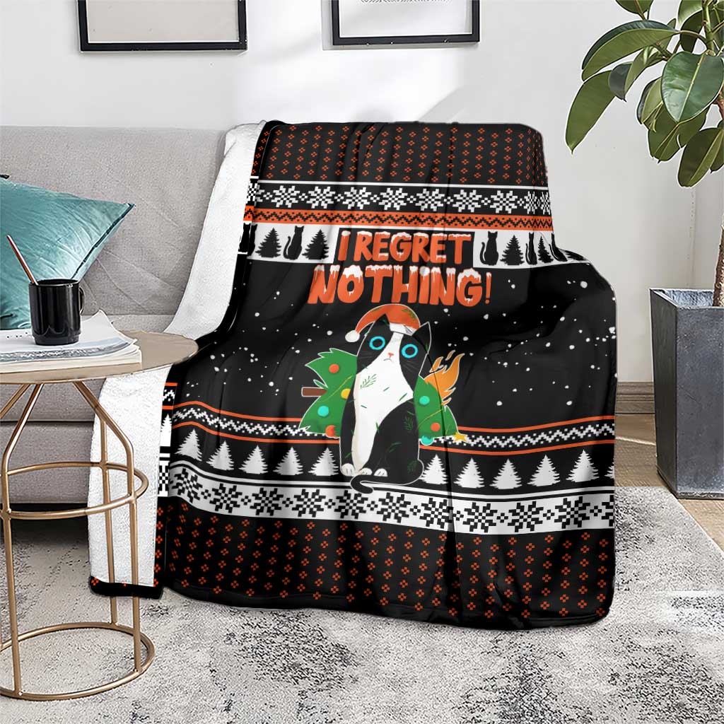 I Regret Nothing Cat Christmas Christmas Blanket Xmas Holiday Patterns - Wonder Print Shop