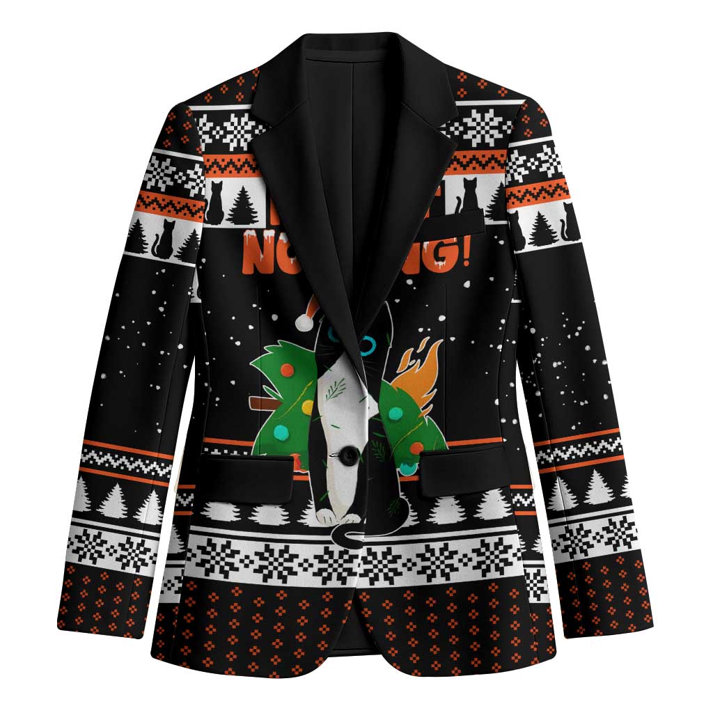 I Regret Nothing Cat Christmas Christmas Blazer Xmas Holiday Patterns - Wonder Print Shop