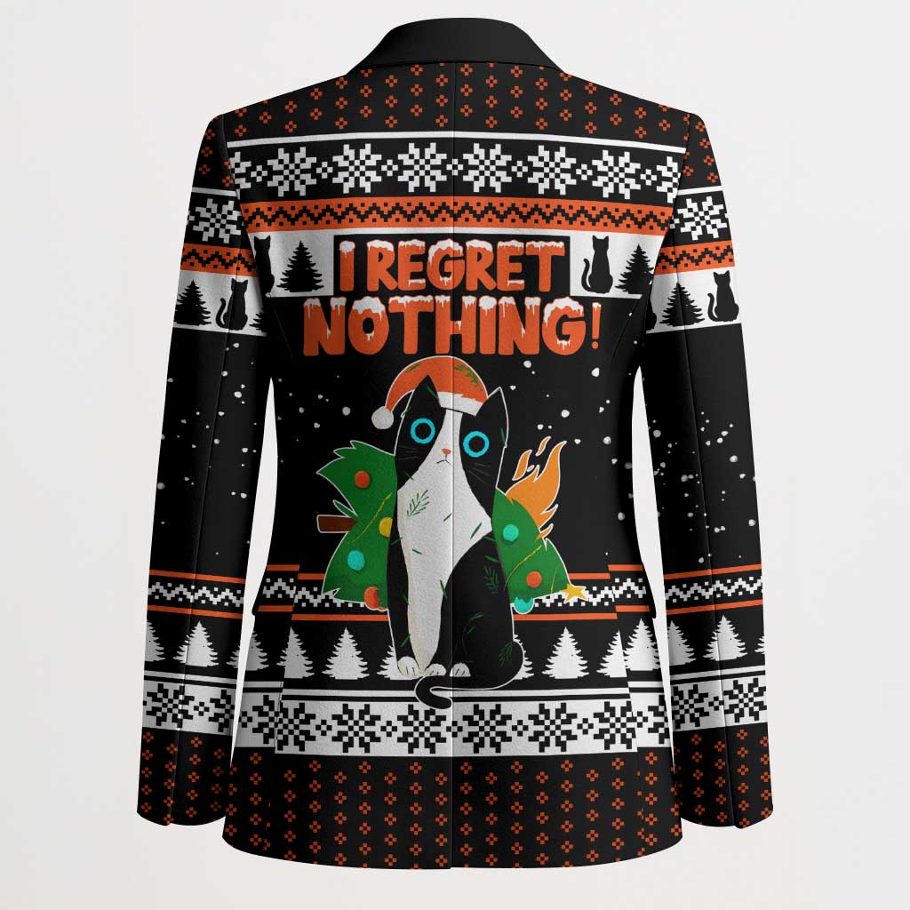 I Regret Nothing Cat Christmas Christmas Blazer Xmas Holiday Patterns - Wonder Print Shop
