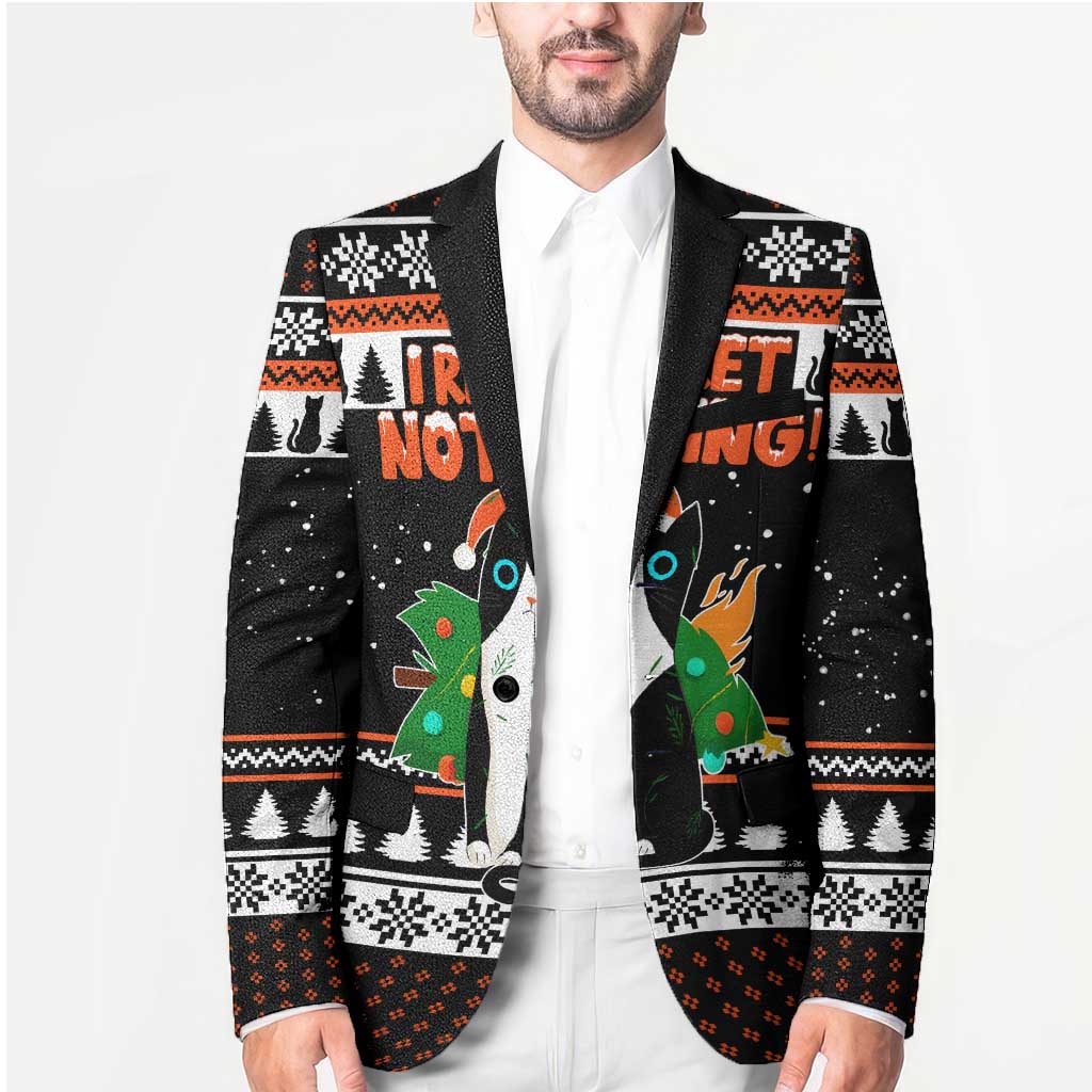 I Regret Nothing Cat Christmas Christmas Blazer Xmas Holiday Patterns - Wonder Print Shop