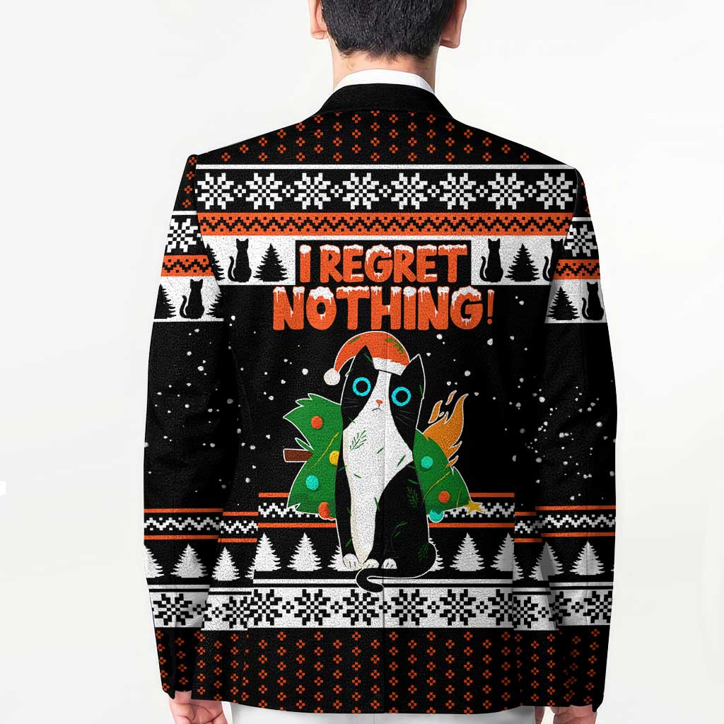 I Regret Nothing Cat Christmas Christmas Blazer Xmas Holiday Patterns - Wonder Print Shop