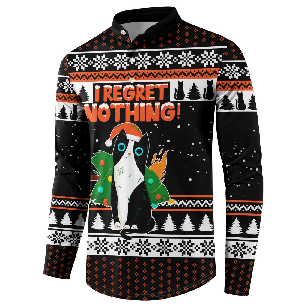 I Regret Nothing Cat Christmas Christmas Button Sweatshirt Xmas Holiday Patterns - Wonder Print Shop