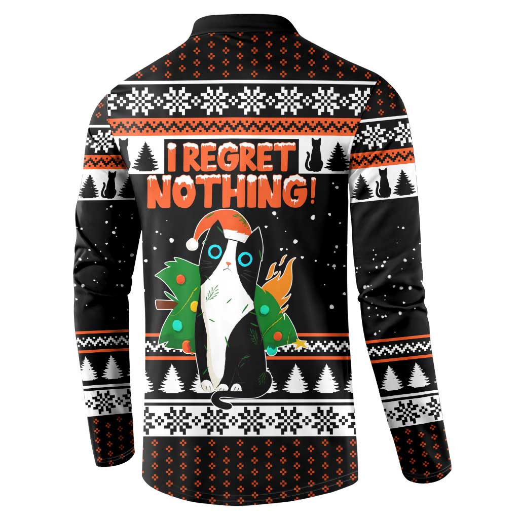 I Regret Nothing Cat Christmas Christmas Button Sweatshirt Xmas Holiday Patterns - Wonder Print Shop