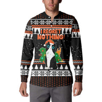 I Regret Nothing Cat Christmas Christmas Button Sweatshirt Xmas Holiday Patterns - Wonder Print Shop