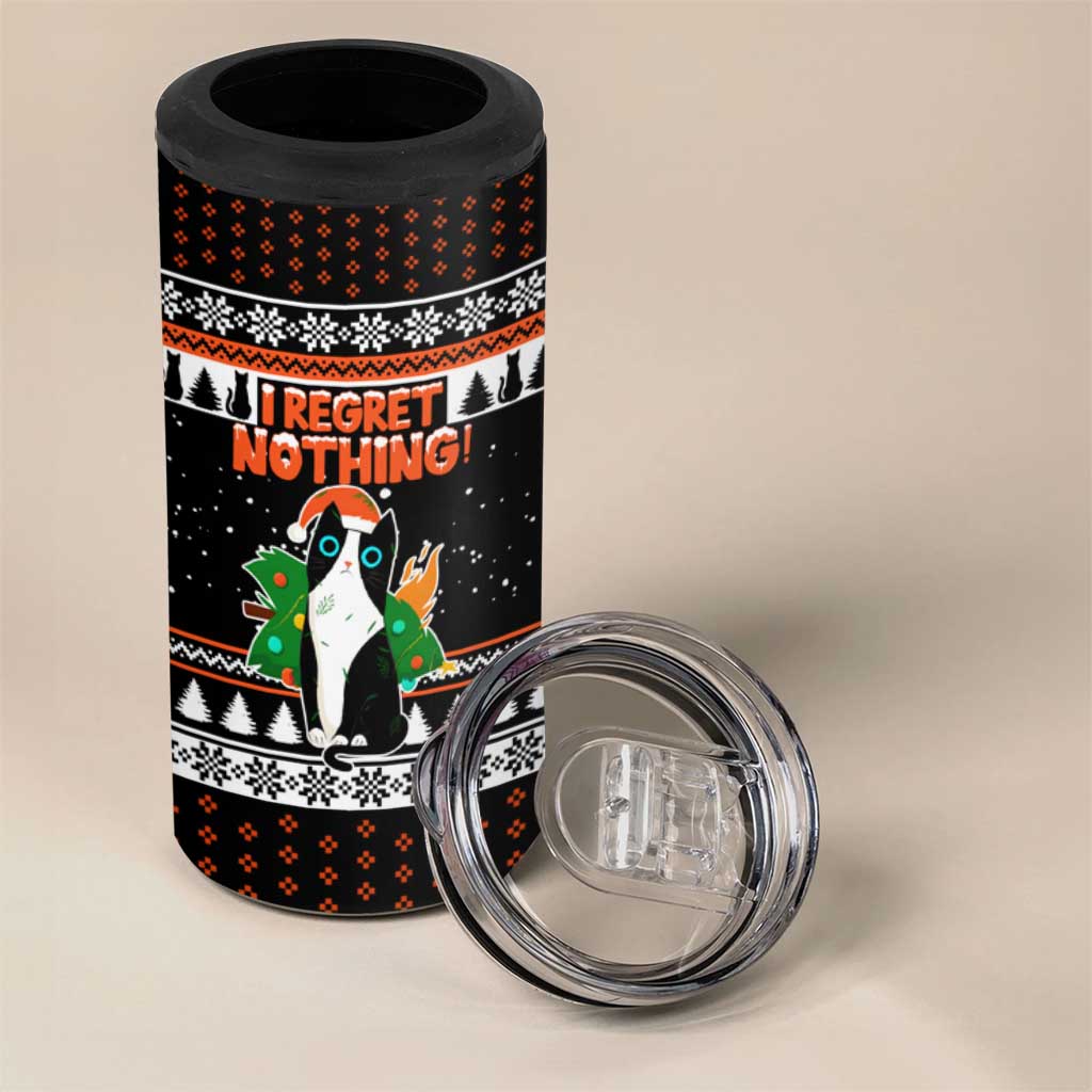 I Regret Nothing Cat Christmas Christmas 4 in 1 Can Cooler Tumbler Xmas Holiday Patterns - Wonder Print Shop