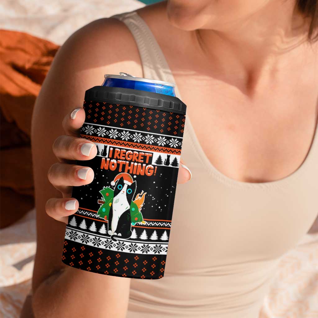 I Regret Nothing Cat Christmas Christmas 4 in 1 Can Cooler Tumbler Xmas Holiday Patterns - Wonder Print Shop
