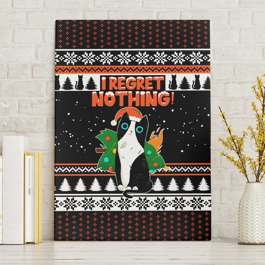 I Regret Nothing Cat Christmas Christmas Canvas Wall Art Xmas Holiday Patterns - Wonder Print Shop