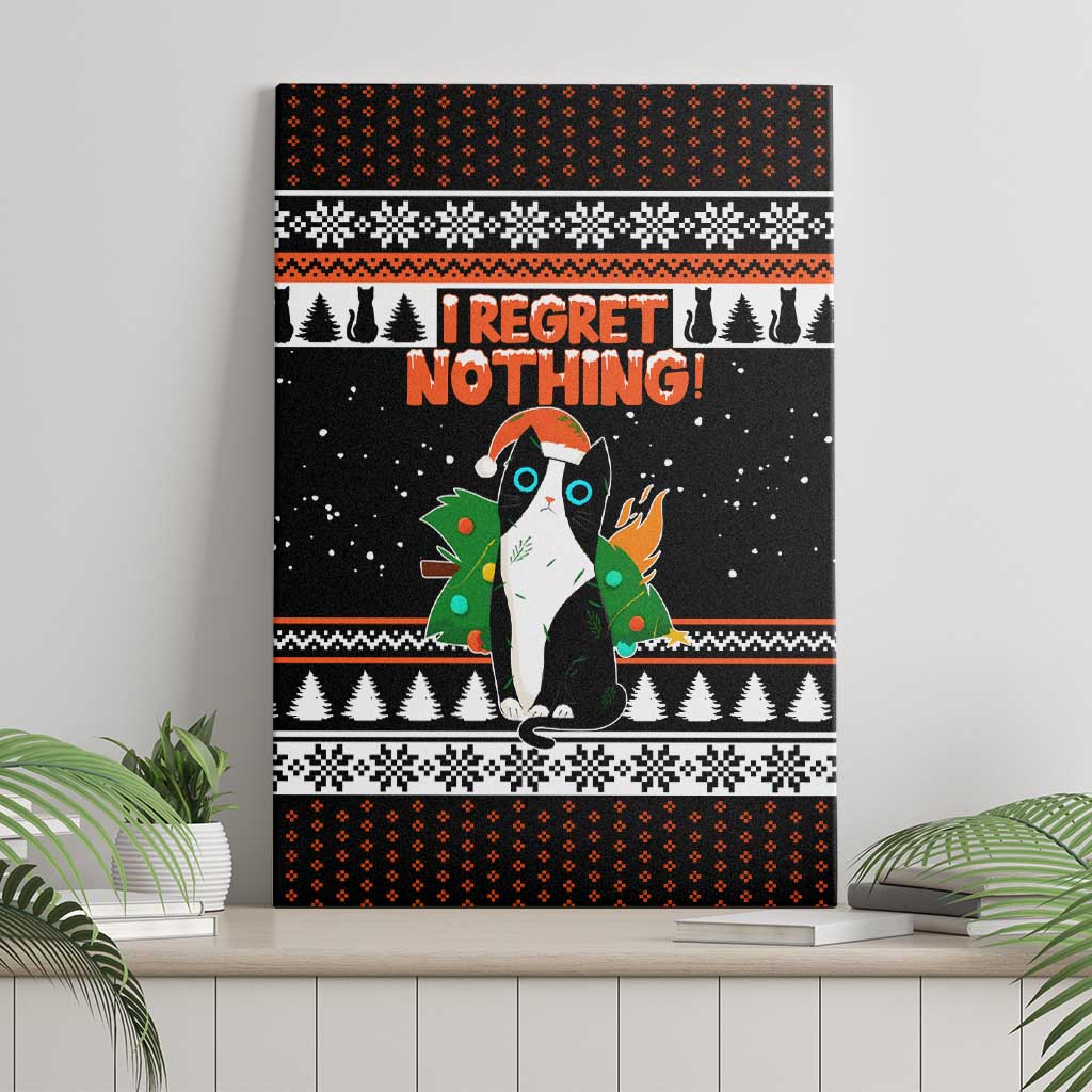 I Regret Nothing Cat Christmas Christmas Canvas Wall Art Xmas Holiday Patterns - Wonder Print Shop